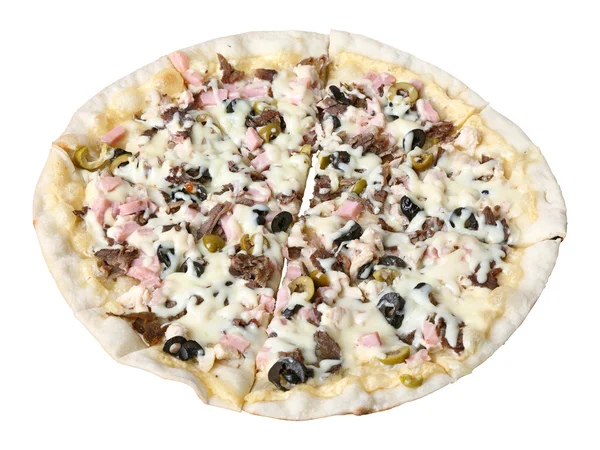 Sliced pizza cassoulet — Stock Photo, Image
