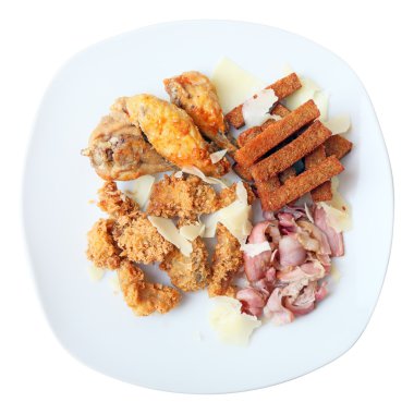 farklı aperatifler bira için Üstten Görünüm