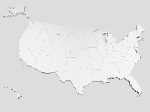 Map of USA with separable borders — Stock Photo, Image