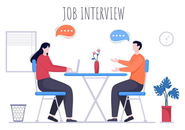 Job Interview Meeting Candidate Manager Idea Employment Hiring Business Man — 스톡 벡터