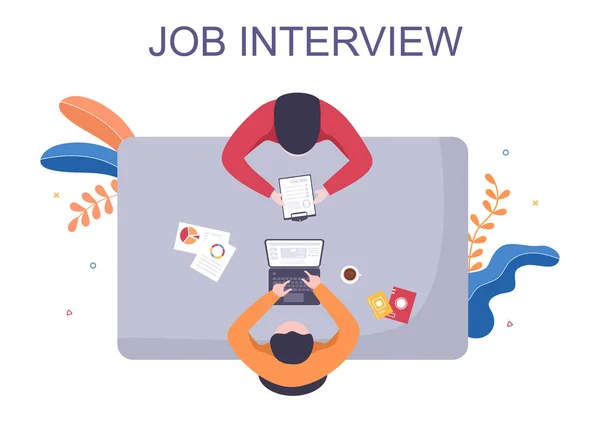 Job Interview Meeting Candidate Manager Idea Employment Hiring Business Man — 스톡 벡터
