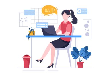 Çevrimiçi Kayıt ya da Akıllı Telefon Uygulamasında Hesap Girdisi İmzala. Kullanıcı arayüzü Güvenli Parola Mobil Uygulaması, UI, Web Banner, Erişim için. Çizgi film İnsanları Vektör İllüstrasyonu