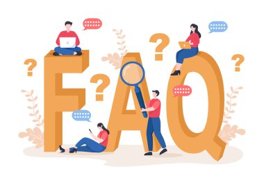 SSS ya da Sık Sorulan Sorular Web sitesi, Blogger Helpdesk, Müşteri Yardımı, Yardımcı Bilgiler, Rehberler. Arkaplan Vektör İllüstrasyonu