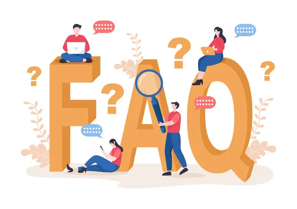 Faq Frequently Asked Questions Website Blogger Helpdesk Clients Assistance Helpful — Stock Vector