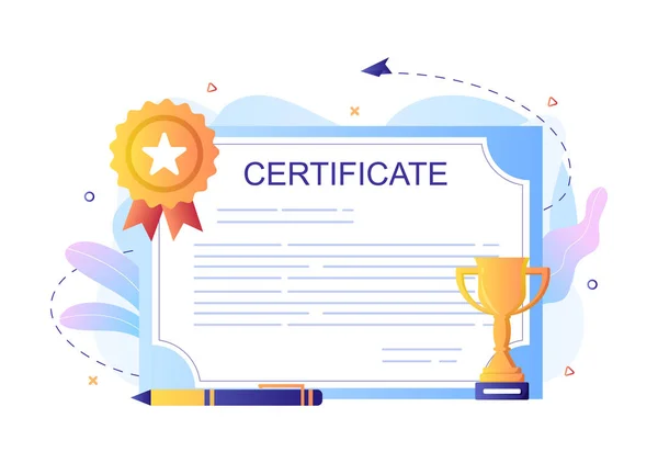 2018 Certificate Document Icon License Badge Diploma Medal Website Poster — 스톡 벡터