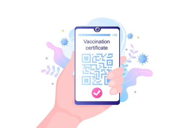 Icona Del Certificato Vaccinazione Covid Con Documento Come Prova Essere — Vettoriale Stock