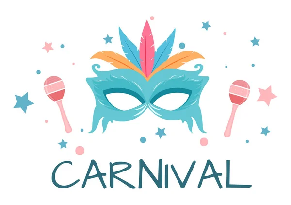Feliz Carnaval Celebración Fondo Vector Ilustración Festival Personas Con Fiesta — Archivo Imágenes Vectoriales
