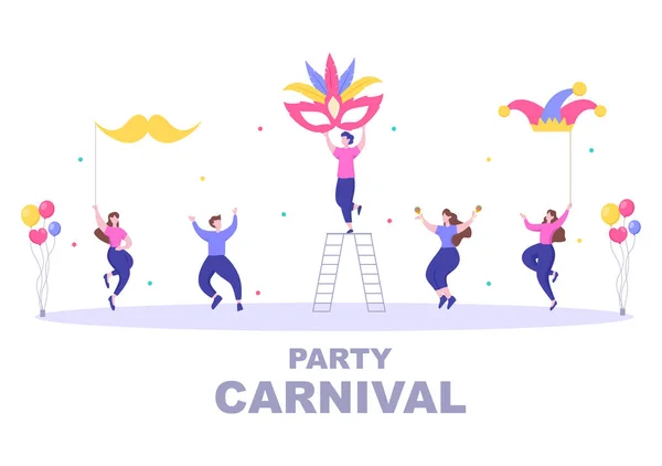 Happy Carnival Celebration Background Vector Illustration People Festival Colorful Party — Stock Vector