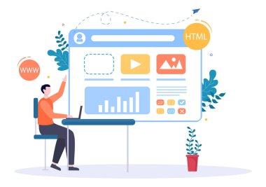 Software Development and Programming Code on Computer Vector Illustration for Technology, Engineer Team, coding, Marketing Material, Business and Presentation clipart svg vector 