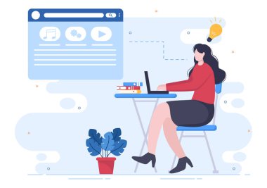 Software Development and Programming Code on Computer Vector Illustration for Technology, Engineer Team, coding, Marketing Material, Business and Presentation clipart svg vector 