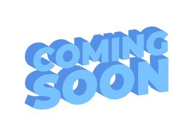 3D Yakında Gelecek Vektör İllüstrasyonu. Sancak, Poster ve Tanıtım Kartı Olarak Satış İçin İşletme Reklamı veya Etiket Tasarımı