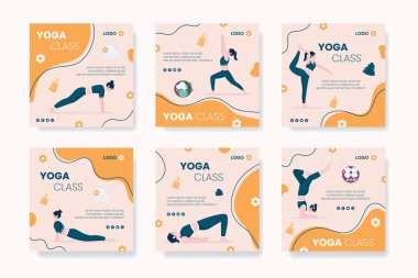 Sosyal medya, Ig Besleme, Kart, Selamlama, Yazdırma ve Web İnternet Reklamları İçin Uygun Kare Arkaplanı Düzenlenebilir Yoga ve Meditasyon Postası
