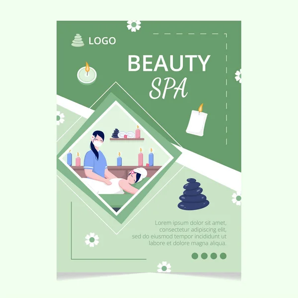 Beauty Spa Yoga Poster Editable Square Background Suitable Social Media — Stock Vector