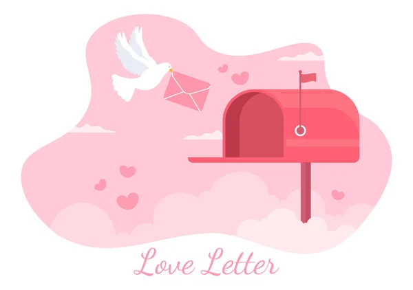 Love Letter Hintergrund Flache Illustration Botschaften Für Brüderlichkeit Oder Freundschaft — Stockvektor