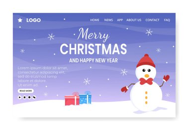 Mutlu Noeller İniş Sayfa Şablonu Flat Tasarım Resimleri Sosyal medya, tebrik kartı ve İnternet İlanlarına Uygun Kare Arkaplanı Düzenleme