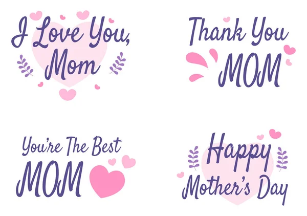 Happy Mother Day Beautiful Blossom Flowers Calligraphy Text Which Commemorated — Stock Vector