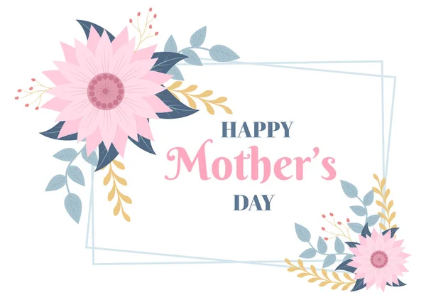 2015 Happy Mother Day Beautiful Bloflowers Calligraphy Text Which Commemorated — 스톡 벡터