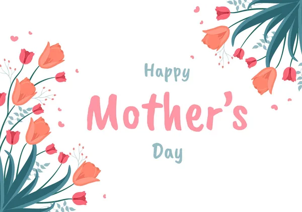 2015 Happy Mother Day Beautiful Bloflowers Calligraphy Text Which Commemorated — 스톡 벡터