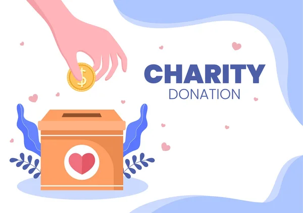 Love Charity Donación Través Del Equipo Voluntario Trabajaron Juntos Para — Vector de stock