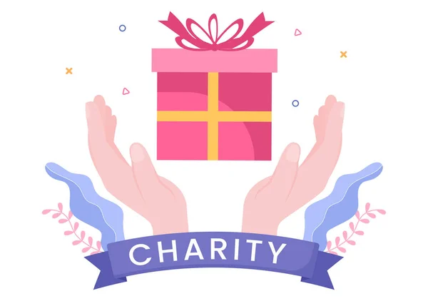 Love Charity Giving Donation Volunteer Team Worked Together Help Collect — Stockvektor