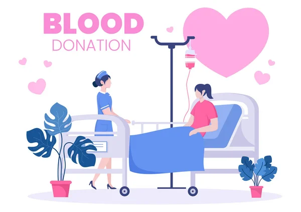 Cinta Amal Atau Donasi Darah Melalui Tim Relawan Berkolaborasi Untuk - Stok Vektor