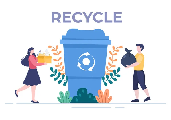 Procédé Recyclage Avec Des Déchets Organiques Papier Plastique Pour Protéger — Image vectorielle