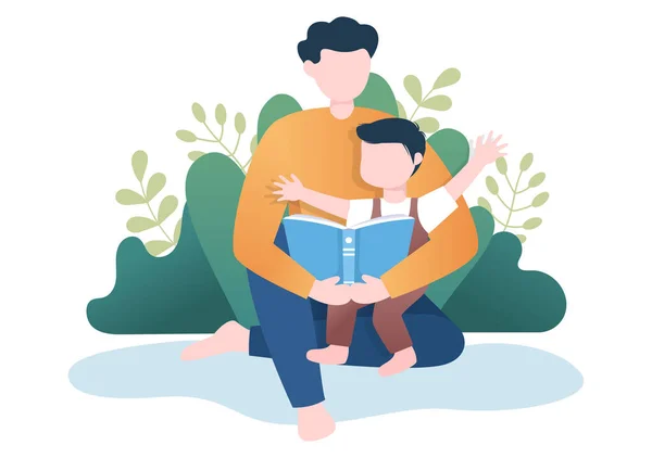 Parenting Mother Father Kids Embracing Each Other Loving Family Cute — Wektor stockowy