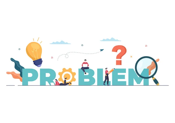 Problem Solution Business Solving Look Ideas Concept Teamwork Can Use — Stockový vektor