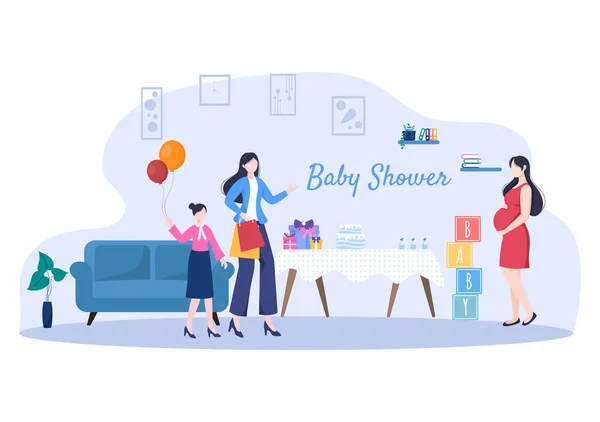 Baby Shower Little Boy Girl Cute Design Toys Accessories Newborn — ストックベクタ