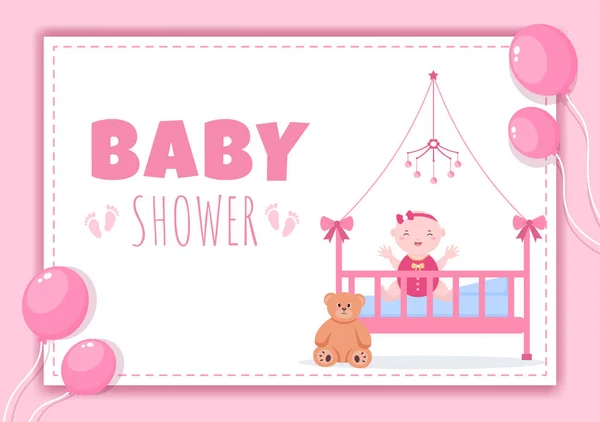Baby Shower Little Boy Girl Cute Design Toys Accessories Newborn — Stockvektor