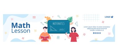 Matematik Eğitimi ve Bilgi Sancak Şablonunu Öğrenme Sosyal Medya veya Web İçin Uygun Kare Arkaplan Düzenleme Şablonu