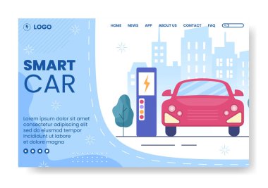 Elektrikli Araba Pilleri İniş Sayfası Şablonu Sosyal Medya veya İnternet İlanlarına Uygun Kare Arkaplanı Düzenleme Düzenleme