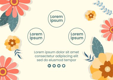 Çiçeklerle Bahar Satışı Broşürü Düz Tasarım Resimleri Sosyal Medya için Kare Arkaplan Düzenleme veya Tebrik Kartı