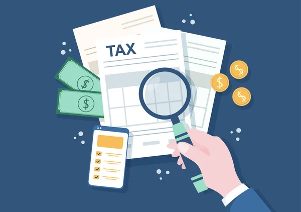 Φορολογική Μορφή Της Κρατικής Φορολογίας Έντυπα Ημερολόγιο Λογιστικό Έλεγχο Αριθμομηχανή — Διανυσματικό Αρχείο