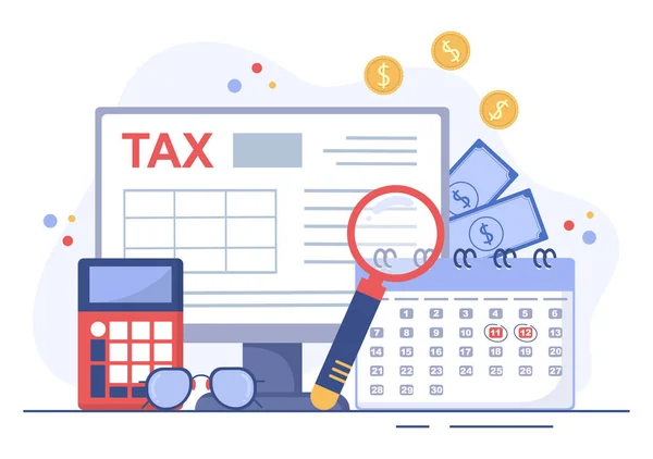 Forma Opodatkowania Podatkiem Osób Prawnych Przy Użyciu Formularzy Kalendarza Audytu — Wektor stockowy