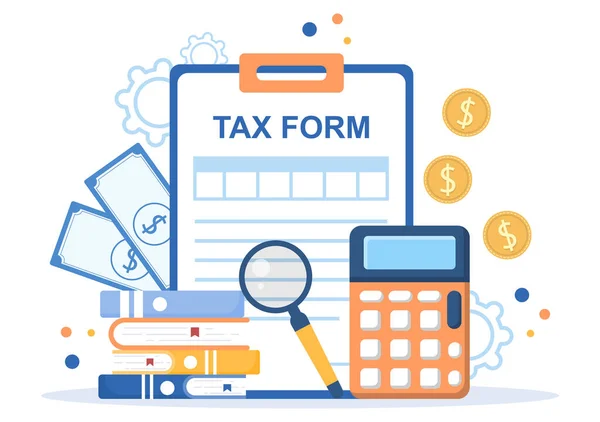 Φορολογική Μορφή Της Κρατικής Φορολογίας Έντυπα Ημερολόγιο Λογιστικό Έλεγχο Αριθμομηχανή — Διανυσματικό Αρχείο