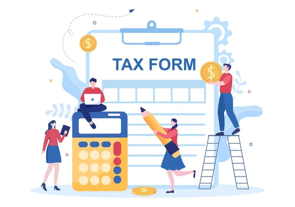 Tax Form State Government Taxation Forms Calendar Audit Calculator Analysis — 스톡 벡터