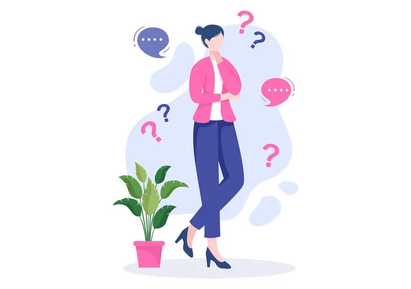 People Thinking Make Decision Problem Solving Find Creative Ideas Question — Stock Vector