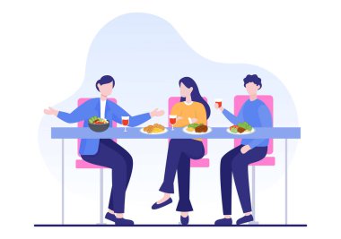 Her Yemek Fonu 'nda Sağlıklı Beslenme, Dengeli Beslenme, Vegan, Besleyici ve Yemekler Her Gün Düz Arkaplanda Yemeli