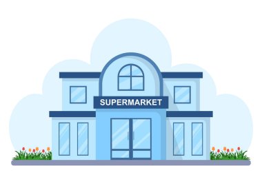 Rafları, Market Malzemeleri, Alışveriş Arabası, Perakende, Ürünleri ve Tüketicileri Düz Çizgi Çizgi Film Resimleri