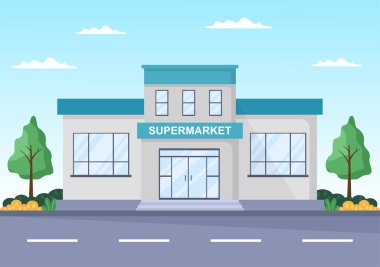 Rafları, Market Malzemeleri, Alışveriş Arabası, Perakende, Ürünleri ve Tüketicileri Düz Çizgi Çizgi Film Resimleri