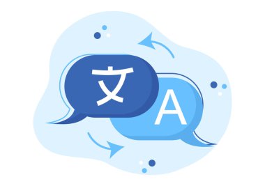 Çevirmen ya da Çeviri Dili İllüstrasyonu. Farklı Ülkeler ve Çok Dilli Uluslararası İletişim Çizgi Filmi Tasarımı 'nda merhaba deyin.