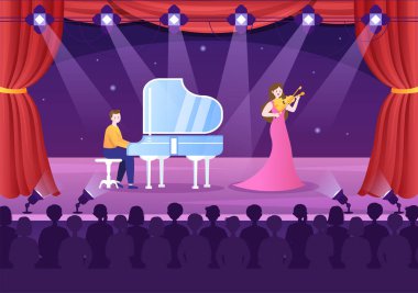 Yetenek Yarışmacılarıyla Yeteneklerini Sahne veya Podyumda Karikatür Çizimlerinde Yargılayan Yargıçlarla Yetenek Gösterisi