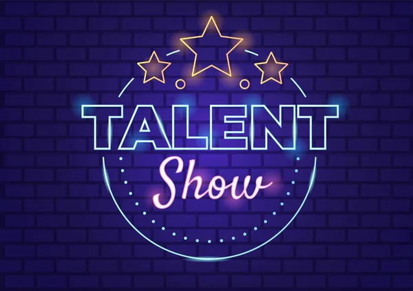 Talent Show Soutěžícími Ukazující Své Dovednosti Jevišti Nebo Pódium Před — Stockový vektor