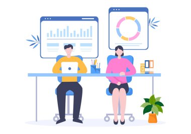 Finansal Analiz, İstatistik veya Flat Çizgi Filmlerdeki Şirket Performansı İçin İşletme Planı Danışmanlık