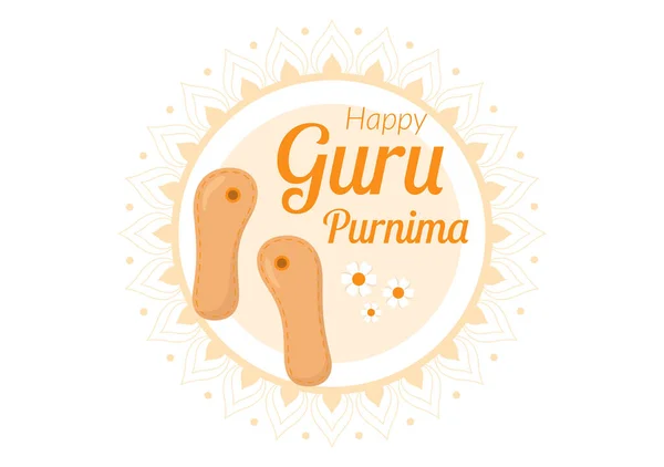Felice Guru Purnima Del Festival Indiano Agli Insegnanti Spirituali Accademici — Vettoriale Stock