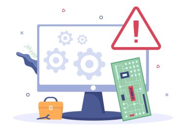 Veri Kurtarma Merkezi için Alet Tamircisi Elektronik ile Bilgisayar Onarımı veya Hizmet Flat Çizgi Filmi ResmiComment