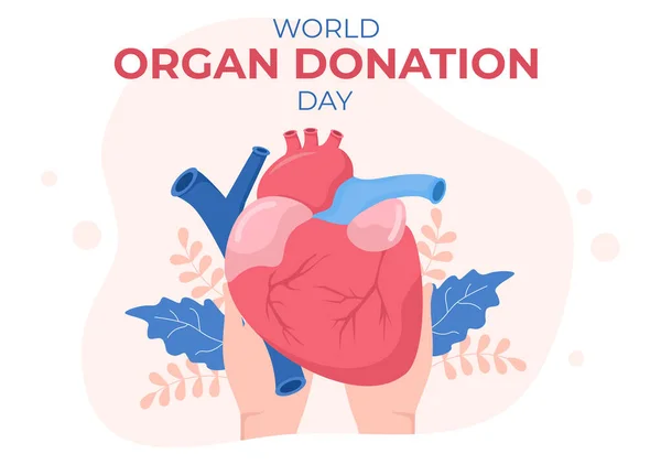 Día Mundial Donación Órganos Con Riñones Corazón Pulmones Ojos Hígado — Vector de stock