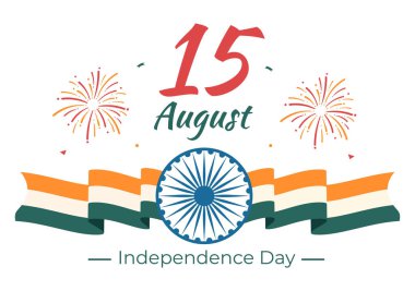 Her Ağustos 'ta Bayrak, Karakter ve Çizgi Film Tarzında Ashoka Tekerlekleri ile Kutlanan Bağımsızlık Gününüz kutlu olsun.