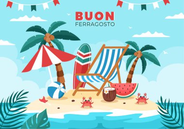 Buon Ferragosto İtalyan Yaz Festivali, Plaj Çizgi Filmlerinde Bayram Üzerine Çizgi Roman Festivali 15 Ağustos 'ta Düz Tasarım' da kutlandı